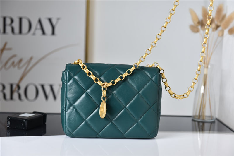 Chanel MINI FLAP BAG AS2693 Lambskin & Gold Metal Green High