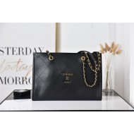 Chanel SMALL SHOPPING BAG Calfskin & Gold-Tone Metal AS2752 Black High