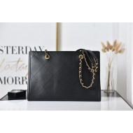 Chanel SMALL SHOPPING BAG Calfskin & Gold-Tone Metal AS2752 Black High