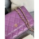 Classic Wallet on Chain AP0250 Grained Calfskin Purple Gold Metal B