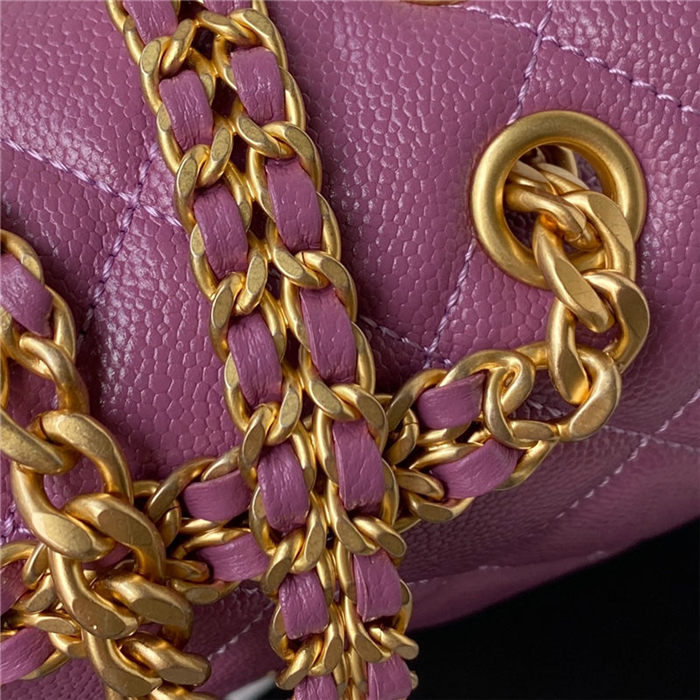 BACKPACK Grained Calfskin & Gold-Tone Metal AS3108 Purple A