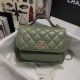 Chanel Mini Flap Bag A93749 Grained Calfskin Gold-Tone Metal Khaki High