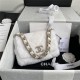 Chanel Flap Bag Shearling AS2240 White High