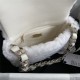 Chanel Flap Bag Shearling AS2240 White High