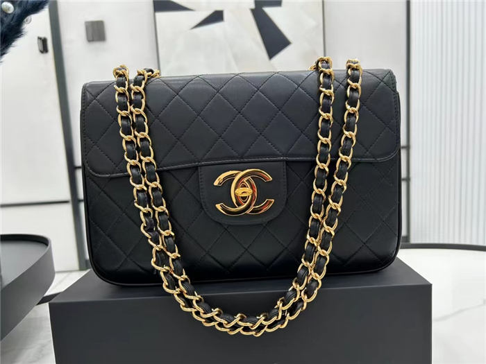 Chanel Large Classic Flap Bag AS1101 Lambskin Gold-Metal Black High