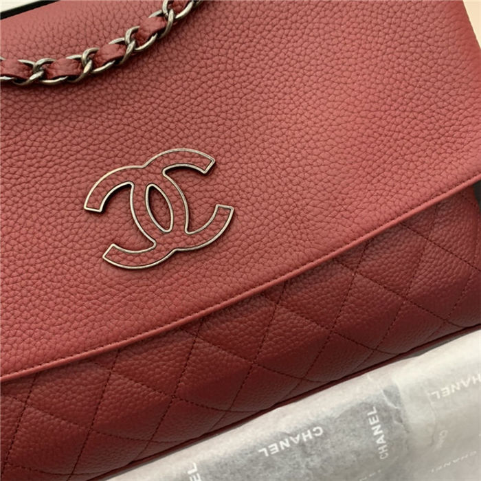 Chanel FLAP BAG Calfskin A8095 Burgundy High