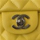 Supermini CLASSIC HANDBAG Grained Calfskin Yellow Silver Metal A