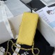 Supermini CLASSIC HANDBAG Grained Calfskin Yellow Silver Metal A