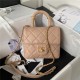 Chanel MINI FLAP BAG WITH TOP HANDLE AS4035 Lambskin Gold-Tone Metal Nude/Pink A