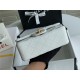 Mini CLASSIC HANDBAG Grained Calfskin White Gold Metal A