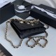 Chanel Wallet on Chain Lambskin Charms & Gold-Tone Metal Black A