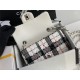 Mini CLASSIC HANDBAG Silver Metal White and Black A