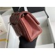 Mini CLASSIC HANDBAG Grained Calfskin Burgundy Silver Metal A