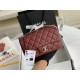 Mini CLASSIC HANDBAG Grained Calfskin Burgundy Silver Metal A