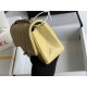 Mini CLASSIC HANDBAG Grained Calfskin Yellow-Lt Silver Metal A