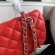 Medium CLASSIC HANDBAG Lambskin Red Silver Metal A