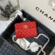 Supermini CLASSIC HANDBAG Grained Calfskin Red Gold Metal B