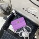 Supermini CLASSIC HANDBAG Grained Calfskin Purple Silver Metal B