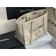 SHOPPING BAG Shiny Calfskin Crystal Pearls Strass Enamel Gold-Tone & Ruthenium-Finish Metal Ecru High