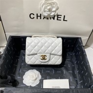 Supermini CLASSIC HANDBAG Lambskin Gold White B