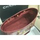 SHOPPING BAG Shiny Calfskin Crystal Pearls Strass Enamel Gold-Tone & Ruthenium-Finish Metal Burgundy High