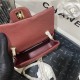 Mini CLASSIC HANDBAG Grained Calfskin Burgundy Gold Metal B