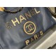 SHOPPING BAG Shiny Calfskin Crystal Pearls Strass Enamel Gold-Tone & Ruthenium-Finish Metal Navy Blue High