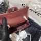 Mini CLASSIC HANDBAG Grained Calfskin Burgundy Silver Metal B