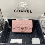 Mini CLASSIC HANDBAG Lambskin Gold Metal Pink B