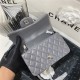 Mini CLASSIC HANDBAG Lambskin Silver Metal Grey B