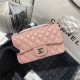 Mini CLASSIC HANDBAG Lambskin Silver Metal Pink B