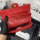 Medium CLASSIC HANDBAG Grained Calfskin Red Gold Metal B