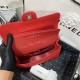 Medium CLASSIC HANDBAG Grained Calfskin Red Silver Metal B