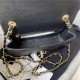 Mini CLASSIC HANDBAG Grained Calfskin Black Inner Black Gold Metal A