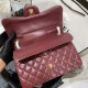 Large CLASSIC HANDBAG Lambskin Gold Metal Burgundy B