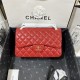 Large CLASSIC HANDBAG Lambskin Gold Metal Red B