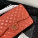 Large CLASSIC HANDBAG Lambskin Gold Metal Orange B