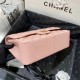 Large CLASSIC HANDBAG Grained Calfskin Gold Metal Pink B