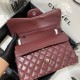 Large CLASSIC HANDBAG Lambskin Silver Metal Burgundy B