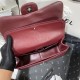 Large CLASSIC HANDBAG Lambskin Silver Metal Burgundy B