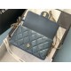 FLAP BAG Lambskin & Gold Metal AS2563 Olive High