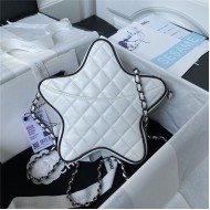 Chanel STAR HANDBAG Lambskin & Pewter-Tone Metal AS4579 White A