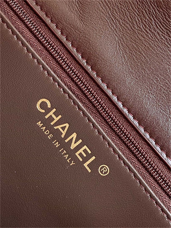 Chanel LARGE FLAP BAG AS5145 Shiny Crumpled Calfskin Brown High