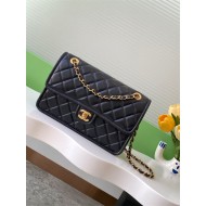 Chanel LARGE FLAP BAG AS5145 Shiny Crumpled Calfskin Black High