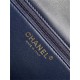 Chanel LARGE FLAP BAG AS5145 Shiny Crumpled Calfskin Navy High