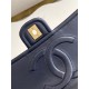 Chanel LARGE FLAP BAG AS5145 Shiny Crumpled Calfskin Navy High