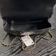 Chanel MINI FLAP BAG WITH TOP HANDLE AS5043 Shiny Lambskin Black A