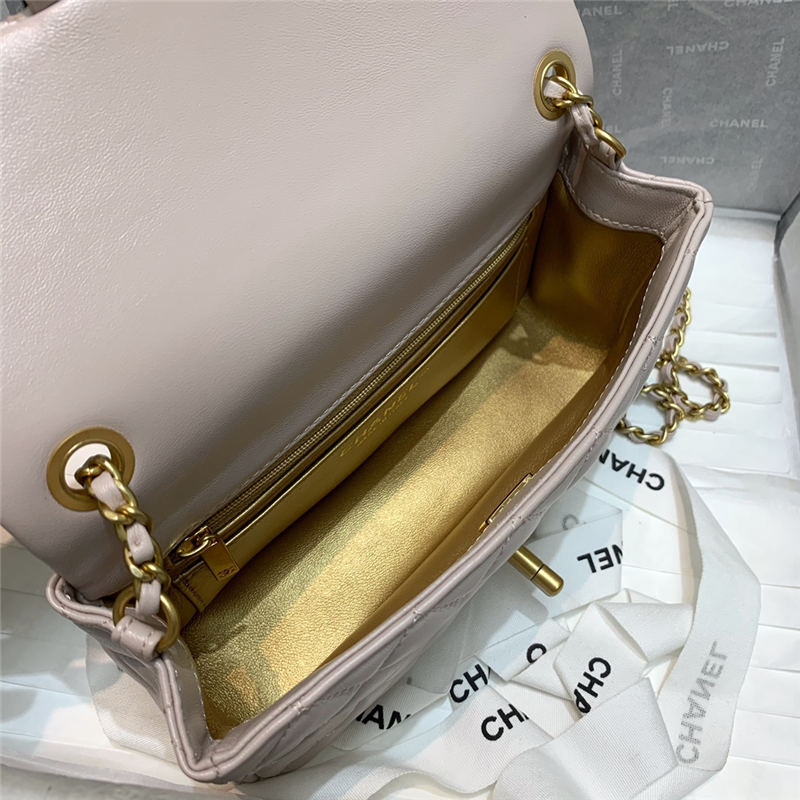 Mini FLAP BAG Lambskin Gold-Metal AS1787 Nude A