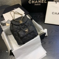 Chanel Duma Backpack Grained Calfskin Black High