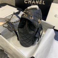 Chanel Duma Backpack Grained Calfskin Black High